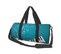 Wolves Love Under The Moon Wild Animal - Bolsa de viaje redonda para gimnasio, bolsa de deporte, bolsa de fitness, ideal para equipo de camping, viajes, almacenamiento y más, llaves de piano verde y blanco, talla única, #600