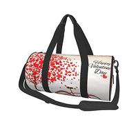 Wolves Love Under The Moon Wild Animal Round Gym Bag Travel Bag Sports Bag Fitness Bag Suitable Ideal for Camping Gear, Travel, Storage and More-Valentine's Day Bike Tree Red Heart Cycle (2), #609