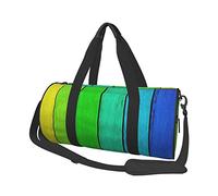 Wolves Love Under The Moon Wild Animal Round Gym Bag Travel Bag Sports Bag Fitness Bag Suitable Ideal for Camping Gear, Travel, Storage and More-Rainbow Colored Wood Background-One Size, #603