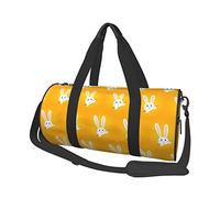 Wolves Love Under The Moon Wild Animal Round Gym Bag Travel Bag Sports Bag Fitness Bag Suitable Ideal for Camping Gear, Travel, Storage and More-Easter Bunny Eggs Spring Flower Rabbit-One Si, #595