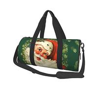 Wolves Love Under The Moon Wild Animal Round Gym Bag Travel Bag Sports Bag Fitness Bag Suitable Ideal for Camping Gear, Travel, Storage and More-Christmas Holiday Santa Claus Wreath-One Size, #590