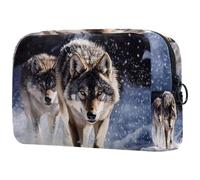 Wolves - Neceser para mujer, neceser de viaje, bolsa organizadora de maquillaje con cremallera, multicolor, 18.5x7.5x13cm/7.3x3x5.1in, Neceser