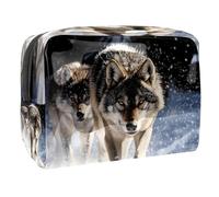Wolves - Neceser para mujer, neceser de viaje, de PVC, organizador de maquillaje con cremallera, multicolor, 18.5x7.5x13cm/7.3x3x5.1in, Neceser