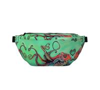 Wolves - Riñonera de moda con estampado familiar, ideal para viajes, correr, senderismo, ciclismo y mucho más, Bonito pulpo, Talla única