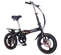 WOLWES Bicicleta Plegable, Bicicleta Plegable, Bicicleta Plegable de 6 velocidades, Bicicleta de Ciudad Plegable fácil, Bicicleta portátil con Freno de Disco Dual para Mujeres y Hombres A,20in
