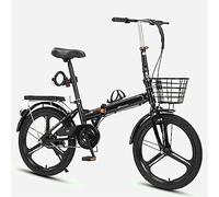 WOLWES Bicicleta Plegable Bicicleta Plegable para Adultos, Bicicleta De Ciudad Bicicleta Plegable De Acero De Alto Carbono Altura Ajustable Bicicleta Plegable MTB para Adultos/Hombres/Mujeres A,20in