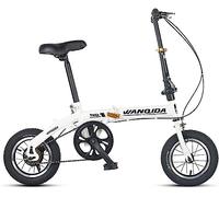 WOLWES Bicicleta Plegable para Adultos, Bicicleta Plegable Ligera con Marco de Acero al Carbono, Bicicleta de Ciudad portátil para Mujeres y Hombres A,12in