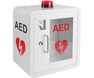WOLWES Gabinete DEA, Gabinete De Almacenamiento Montado En La Pared For Desfibrilador DEA, Con Alarma Y Luz Estroboscópica De Emergencia, Diseño De Esquina Redondeada, Se Adapta A Todas Las Ciencias C