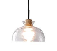 WOLWES Lámpara colgante de estilo simple, lámparas de cristal creativas en forma de cuenco, lámparas de techo de montaje empotrado, fuente de luz E27, lámpara colgante única, decoración de bar de rest