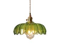 WOLWES Lámpara Colgante De Estilo Simple, Pantalla De Luz Colgante De Vidrio Creativa En Forma De Loto, Lámpara De Araña Individual Con Base E27, Accesorios De Iluminación De Techo, Lámpara Colgante P