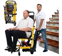 WOLWES Salvaescaleras Portátil,Elevadores Eléctricos para Escaleras,Silla Elevadora para Escaleras para Personas Mayores,Silla De Ruedas para Subir Escaleras,Aleación De Aluminio Yellow