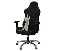 WOMACO Funda elástica para Silla de Videojuegos, Funda de Piel para Silla reclinable de computadora, Protector de Silla de Jugador con Volantes (Color Negro, Talla única)