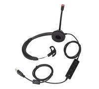 Womamaxsc Auricular empresarial USB de un oído con micrófono con cancelación de Ruido, Control de Volumen y botón de Silencio, Auricular Ligero monoaural para centros de Llamadas,