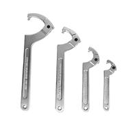 Womamaxsc Juego de 4 llaves de pasador ajustables, conjunto de llaves inglesas de acero aleado con acabado cromado, universales para collarines y rodamientos, tallas de 19 a 170 mm, diseño