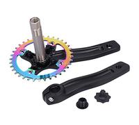 Womamaxsc ZK - 22 Conjunto de bielas de aleación de Aluminio de una Sola Velocidad, Brazo de biela Integral de 36T, Ligero y Duradero para Bicicletas de piñón Fijo y urbanas (Negra)