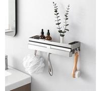 Womamny Estanteria Baño Sin Taladro, Estanteria Ducha Acero Inoxidable 304, 33 cm Bathroom Organizer Pared para Champú, Gel de Ducha, Maquinilla de Afeitar