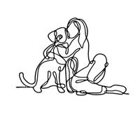 Woman And Dog Metal Wall Art, Iron Wall Decor 46.5 x 40.5 pulgadas, arte de pared abstracto minimalista, arte de pared para mujer, arte decorativo de metal, arte de pared moderno para sala de estar