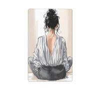 Woman Back Minimalismo Acuarela Single Toggle Blank Wall Plate Light Switch Cover Decorativa 1 Gang para Cocina Cuarto Baño Tamaño 11,4 x 7 cm
