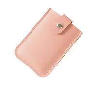 Woman Business Card Purse Case for Bank Cards Slim Coin Wallet with Pullout PU Leather Portable Multi Bags Holders(Pink)
