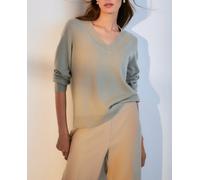 Woman El Corte Inglés Jersey con cuello de pico de mujer 100% cashmere. Verde Salvia 44/L
