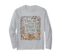 Woman Floral Thrifting Design Take Me To The Thrift Store Manga Larga