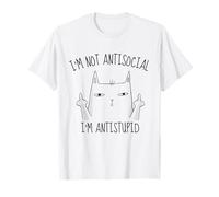 Woman Funny Vintage I'm Not Anti Social I'm Anti Stupid! Camiseta