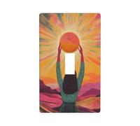 Woman Holding Up The Sun - Cubierta decorativa para interruptor de luz vintage de un solo interruptor, 1 banda, placa de pared para cocina, granja, dormitorio, baño, decoración artística