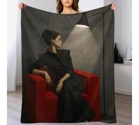 Woman in Black Dress, Red Chair, Manta Suave, Suave Franela, Dormitorio