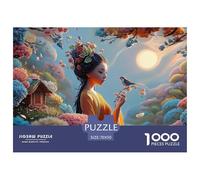 Woman in Orange-Yellow Dress 1000 Pcs Cartón Rompecabezas Chinese Goddess Imposible, Difícil Juego Creativo Puzzle Juego De Desafío Difícil 70x50cm/1000pcs