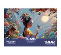Woman in Orange-Yellow Dress 1000 Piezas Cartón Rompecabezas Chinese Goddess Liberador De Estrés Juego Familiar Puzzle para Adultos Y Niños 52x38cm/1000pcs