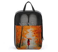 Woman on Forest Path - Bolsa de zapatos de otoño para viajes, uso diario, bolsa de almacenamiento antipolvo para zapatos de golf