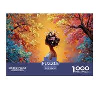Woman Stands Under A Tree 1000 Piezas Cartón Rompecabezas Dreaming Girl Imágenes Vibrantes Juego Familiar Puzzle Juego De Desafío Difícil 52x38cm/1000pcs