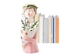 Woman Vase, Resin Artistic Girl Figurine Vase, Modern Decorative Female Sculpture for Home Table, Sturdy Resin Desktop Planter Aesthetic Flower Holder with Elegant Design Desk Ornament for Living Room