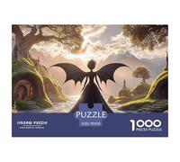 Woman with Bat Wings 1000 Piezas Papel Ecológico Rompecabezas Enchanted Fairy Imágenes Vibrantes Juego Familiar Puzzle Juego De Desafío Difícil 70x50cm/1000pcs