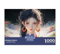 Woman with Long Black Hair 1000 Stück Premium-Karton Puzzle Kitten Lebendige Bilder Familienspiel Puzzles Für Erwachsene Und Kinder 38x26cm/1000pcs