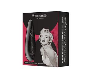 Womanizer Marilyn Monroe Juguete Pleasure Air, Vibrador de succión de clítoris, Estimulador de clítoris, Resistente al agua, Recargable - Black Marble