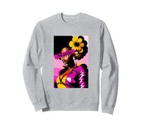 Woman'S Girls Black Queen Magic, Abstract Black Girl Magic Sudadera, Unisex para Adultos, Gris Jaspeado, L