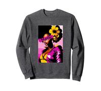 Woman'S Girls Black Queen Magic, Abstract Black Girl Magic Sudadera, Unisex para Adultos, Jaspeado Oscuro, M
