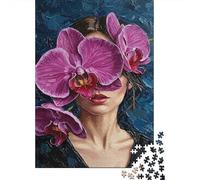 WomanWithOrchids Rompecabezas para Adultos SurrealFloralArt 1000 Piezas de Papel Reciclado para Adultos Divertido, Regalo y Actividad en Casa 38x26cm/1000pcs