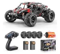 Womaqu Coche Teledirigido Adulto Brushless 1:14, RC Car 4WD Alta Velocidad Máxima 70 km/h con Jaula de Protección, 2 Baterías 2S LiPo y Doble Juego de Neumáticos, Compatible con 3S