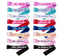 WOMB Banda de satén con texto personalizado, banda de cumpleaños, banda de despedida de soltera, cinta personalizada para novia (10 unidades)