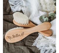 WOMB Personalizadas Nombre Cepillo para El Cabello del Bebé,con Mango De Madera Y Cerdas De Cabra Súper Suaves,Personalizados,cepillos De Pelo De Bebé Nombre Personalizable (1PCS)