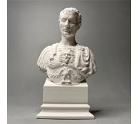 Womeet Cabeza de estatua César, pequeña estatua de busto de César, escultura de mitología griega para sala de estar, decoración moderna del hogar y colección, práctica de bocetos, arte de bricolaje