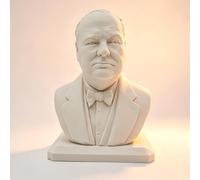 Womeet Winston Churchill Bust Talking Churchill - Escultura de estatua de Churchill, primer ministro del Reino Unido, modelo de impresión 3D, figuras blancas, decoración de escritorio, regalo político