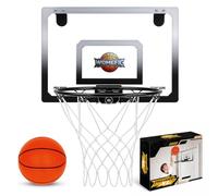 Womefic Aro de baloncesto para interiores sobre la puerta con baloncesto | Mini aro silencioso, borde separable de 32 cm, se adapta a todos los tamaños de baloncesto, juego de entrenamiento silencioso