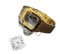 WOMELF Caja de reloj cuadrada de 38 mm con manecillas de esfera Accesorios de reloj de acero 316L Piezas de modificación plateadas/doradas compatibles con movimientos NH35 NH36 4R36 (Color : 2-gold w