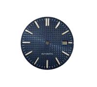WOMELF Esfera de Reloj de 31,8mm, Accesorios de Reloj de modificación, Barra Plateada Luminosa Verde, Tachuelas, esferas de Reloj compatibles con Movimiento NH35/NH36/4R/7S (Color : Dark Blue)
