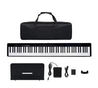 WOMELF Piano Digital Portátil con Teclado De Piano Electrónico De 88 Teclas con Pedal De Sostenido De Bolsa Piano Electrónico para Principiantes (Color : BK)