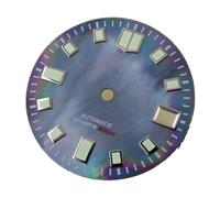 WOMELF Reloj de nácar Blanco y Negro de 29mm con Esfera y Abertura for Fecha, Luminoso, Verde, Compatible con Movimiento automático NH35 NH35A NH36 (Color : Nero)