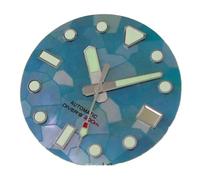 WOMELF Reloj de nácar Luminoso Verde de 29mm, Esfera con Esfera y Abertura for Fecha, Juego de manecillas Compatible con Movimiento automático NH35 NH36 (Color : Green dial Hands)